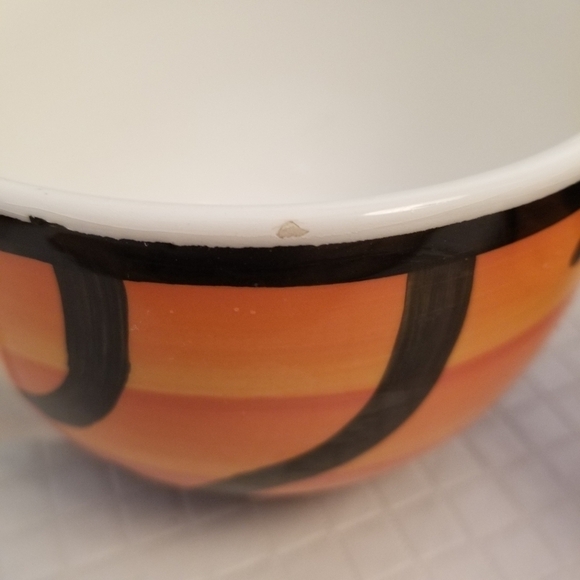 pier one hand painted Italy Orange And Black Extra Large Coffee Mugs - Picture 2 of 8